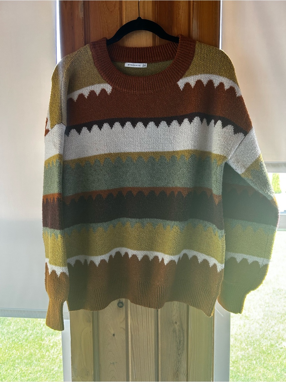 Staccato Rust, Mustard & Olive Striped Knit Sweater